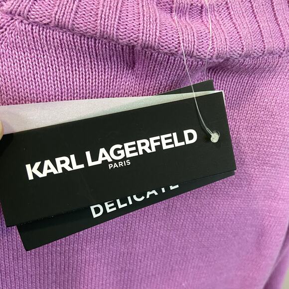 Karl Lagerfeld Purple Long Sleeves Embellished Sweater Large New With Tag - Picture 5 of 9
